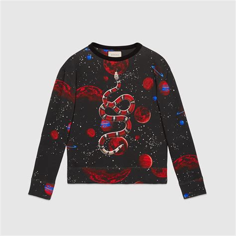 blue gucci crewneck|gucci space snake jumper.